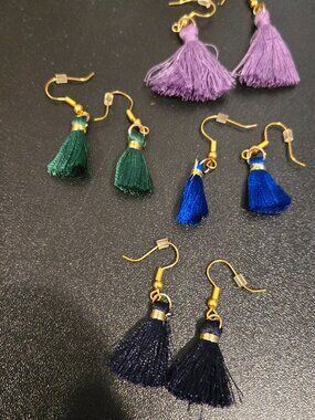 4 PAIR OF MINI TASSEL EARRINGS~ CUTE!